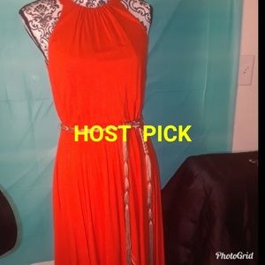 JESSICA SIMPSON ORANGE HIGH LOW DRESS